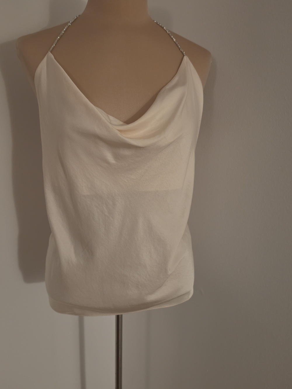 H&M Cream Cowl Neck Camisole with Chain Straps